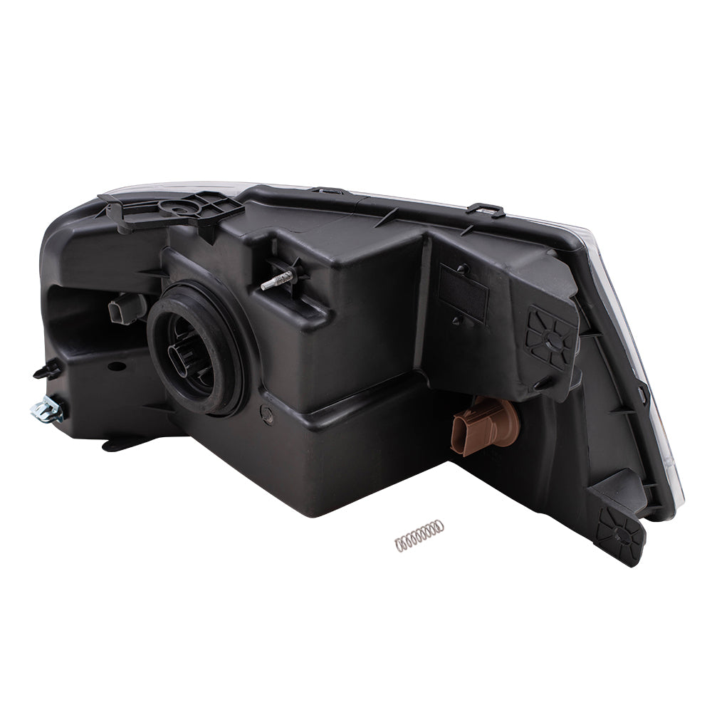 Brock Aftermarket Replacement Driver Left Passenger Right Headlights with Shadow Gray Bezel and Round Fog Lights 4 Piece Set Compatible with 2006-2008 Ford F-1500