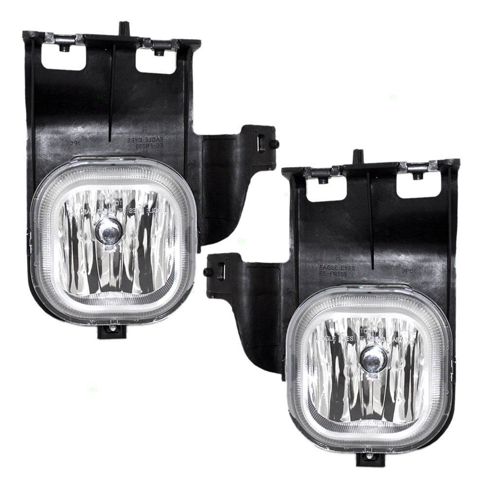 Brock Replacement Driver and Passenger Fog Lights Lamps Compatible with 2006-2007 Ranger Pickup Truck 6L5Z15200BA 6L5Z15200AA