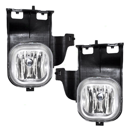 Brock Replacement Driver and Passenger Fog Lights Lamps Compatible with 2006-2007 Ranger Pickup Truck 6L5Z15200BA 6L5Z15200AA