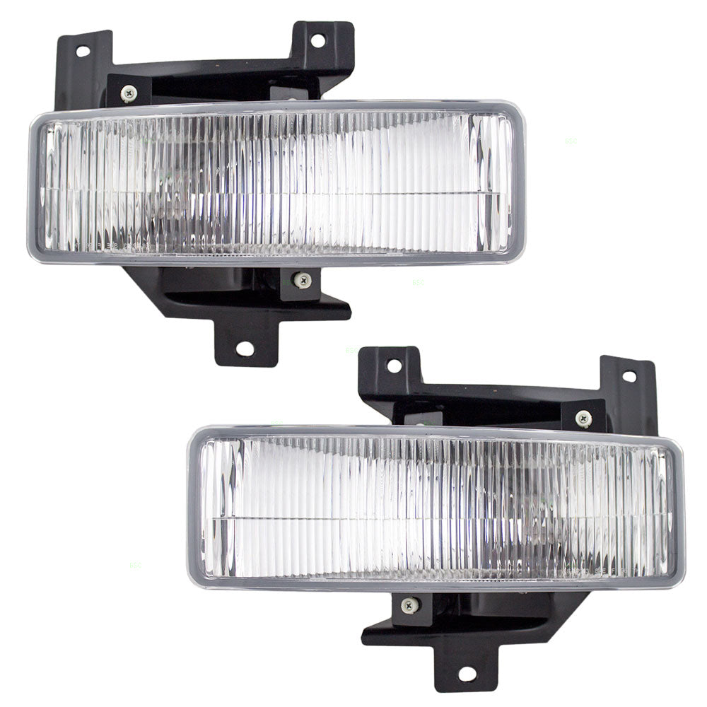 Brock Replacement Driver and Passenger Fog Lights Lamps Compatible with 1997-1998 Pickup Truck Expedition F75Z15A255BB F75Z15A254BB