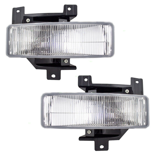 Brock Replacement Driver and Passenger Fog Lights Lamps Compatible with 1997-1998 Pickup Truck Expedition F75Z15A255BB F75Z15A254BB