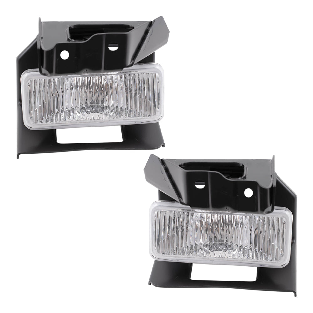 Brock Aftermarket Replacement Driver Left Passenger Right Fog Light Assembly With Bracket Set Compatible with 1995-1998 Ford Explorer Except Limited
