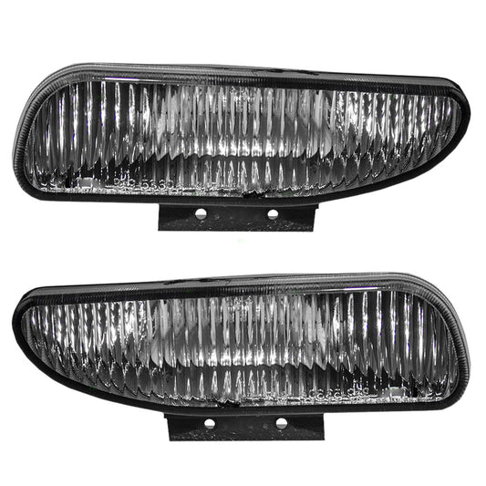 Brock Replacement Driver and Passenger Fog Lights Rectangular Lamps Compatible with 1994-1998 Mustang F6ZZ15200C F6ZZ15200B
