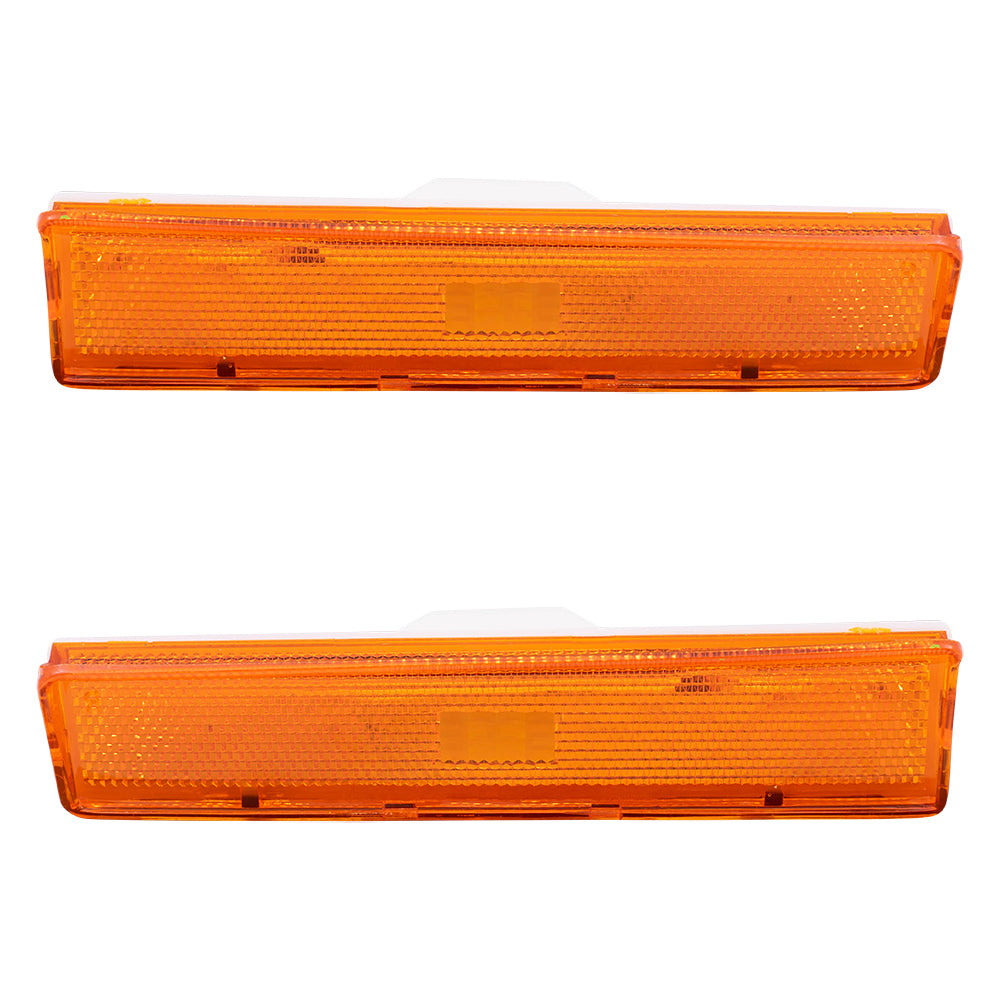 Brock Replacement Driver and Passenger Signal Side Marker Lights Lamps Compatible with 1980-1986 F100 F150 F250 Pickup Truck Bronco