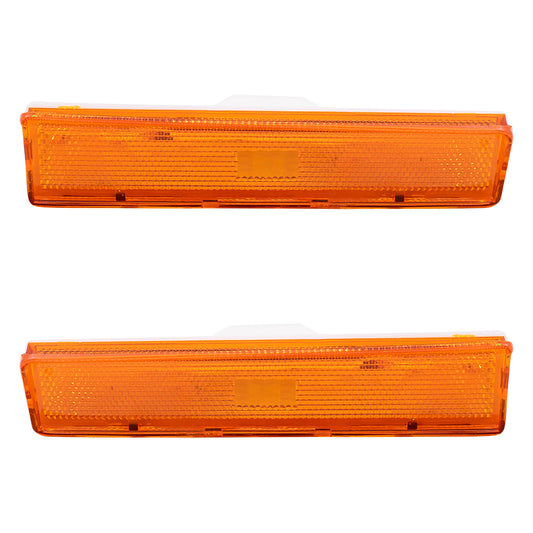 Brock Replacement Driver and Passenger Signal Side Marker Lights Lamps Compatible with 1980-1986 F100 F150 F250 Pickup Truck Bronco