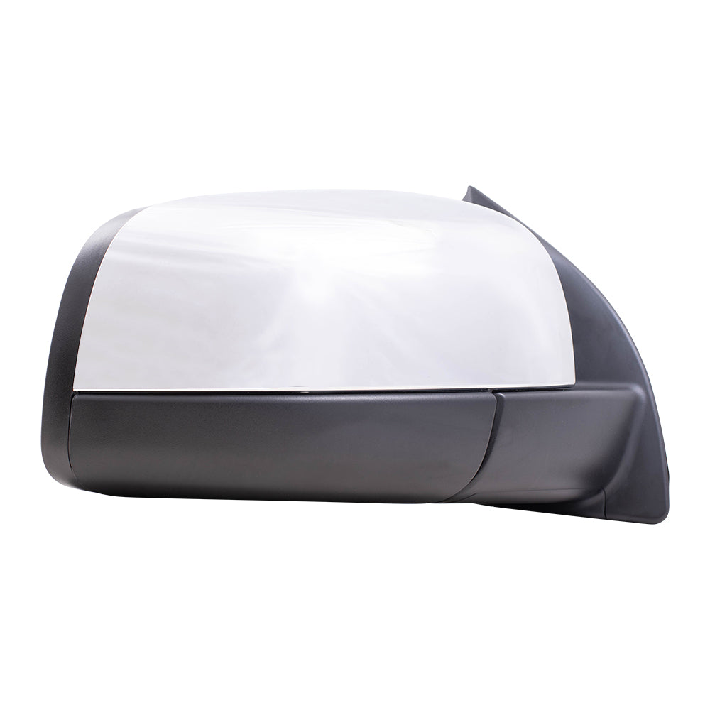 Brock Replacement Driver and Passenger Side Power Mirrors with Chrome Finish, Power Fold and Blind Spot Detection without Heat or Signal Compatible with 2019-2021 Ranger