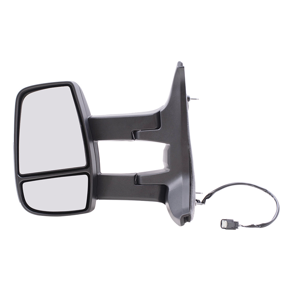Replacement Set Driver and Passenger Side Door Power Mirrors with Dual Long Arms Compatible with 2015-2017 Transit Van with Medium or High Roof