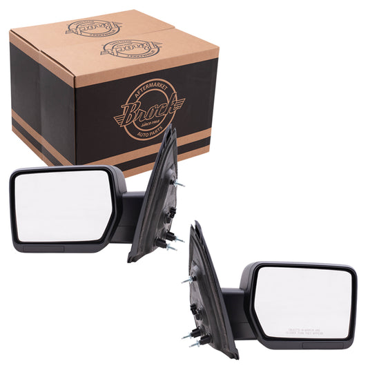 Replacement Pair of Power Mirrors Compatible with 2009 2010 2011 2012 2013 2014 F150 Pickup Truck