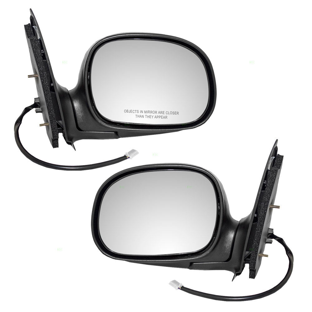 Brock Replacement Driver and Passenger Side Chrome Power Mirrors Manual Foldaway without Heat or Signal with Adapter Compatible with 1997-2003 F-150/ 2004 F-150 Heritage/ 1997-1999 F-250 Light Duty