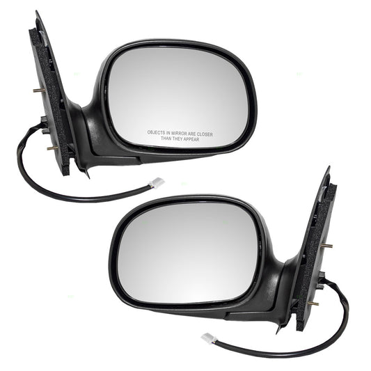 Brock Replacement Driver and Passenger Side Chrome Power Mirrors Manual Foldaway without Heat or Signal with Adapter Compatible with 1997-2003 F-150/ 2004 F-150 Heritage/ 1997-1999 F-250 Light Duty