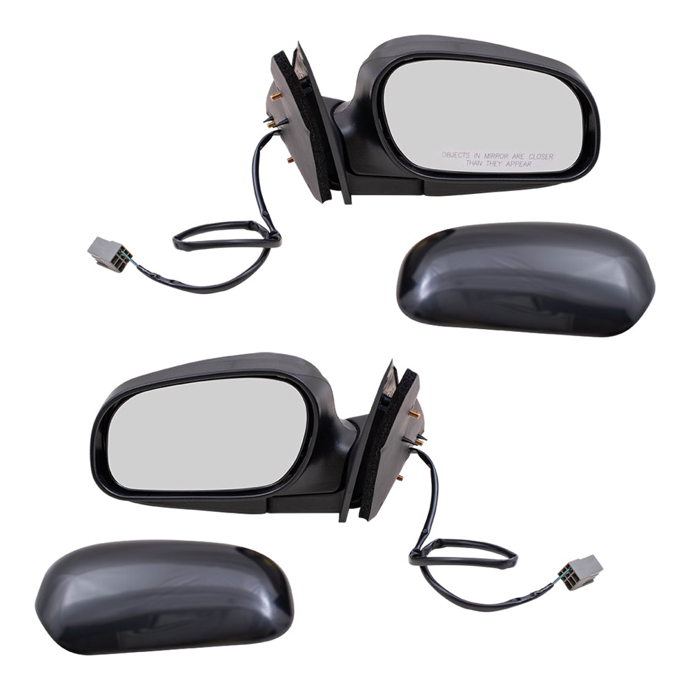 Brock Replacement Driver and Passenger Side Power Mirrors Paint to Match Black without Heat Compatible with 1998-2008 Crown Victoria & 1998-2008 Grand Marquis