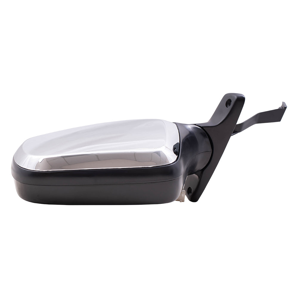 Replacement Driver Power Side View Mirror Black & Chrome Compatible with 1992-1996 F150 Pickup Truck F7TZ17682BAA