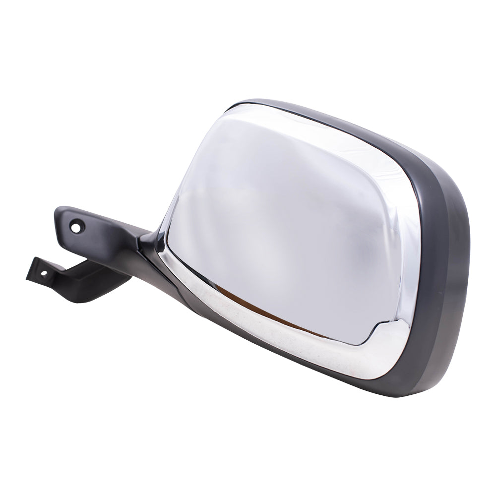 Replacement Driver Power Side View Mirror Black & Chrome Compatible with 1992-1996 F150 Pickup Truck F7TZ17682BAA