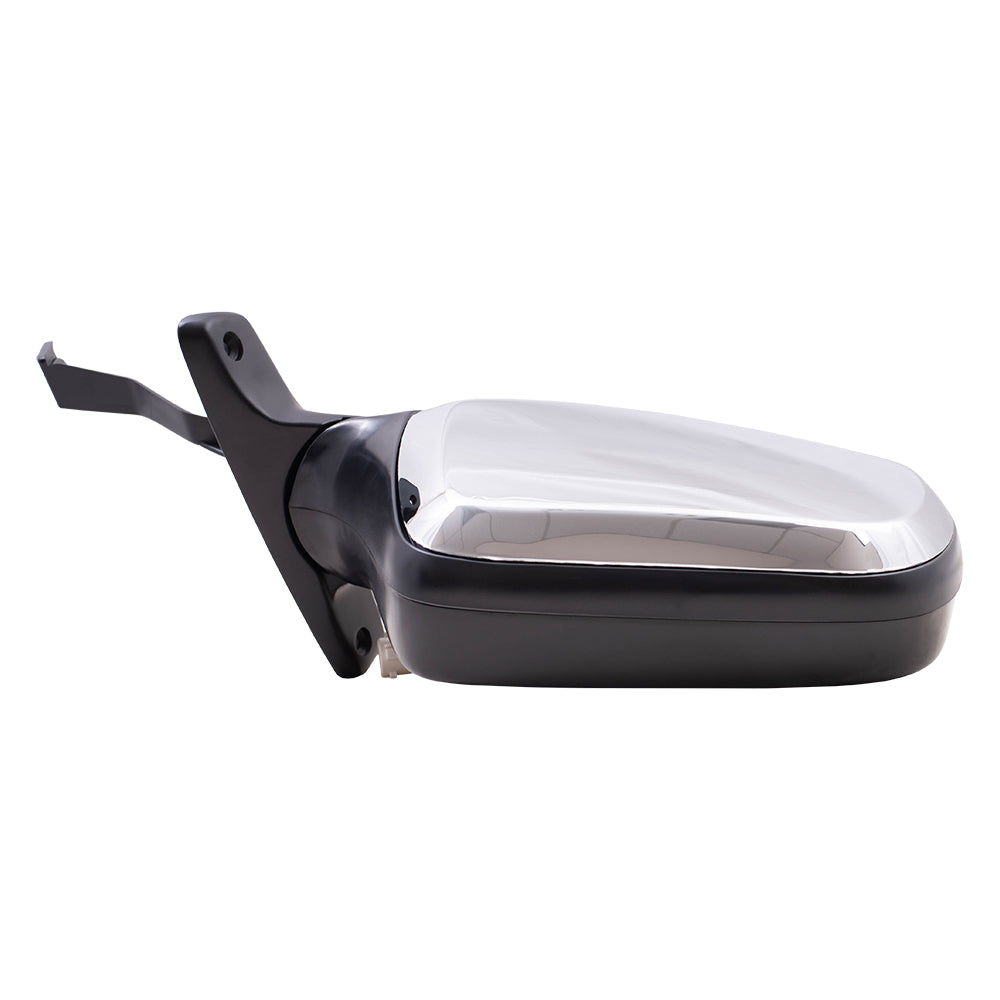 Replacement Passenger Power Side View Mirror Black & Chrome Compatible with 1992-1996 F150 Pickup Truck F7TZ17683BAB