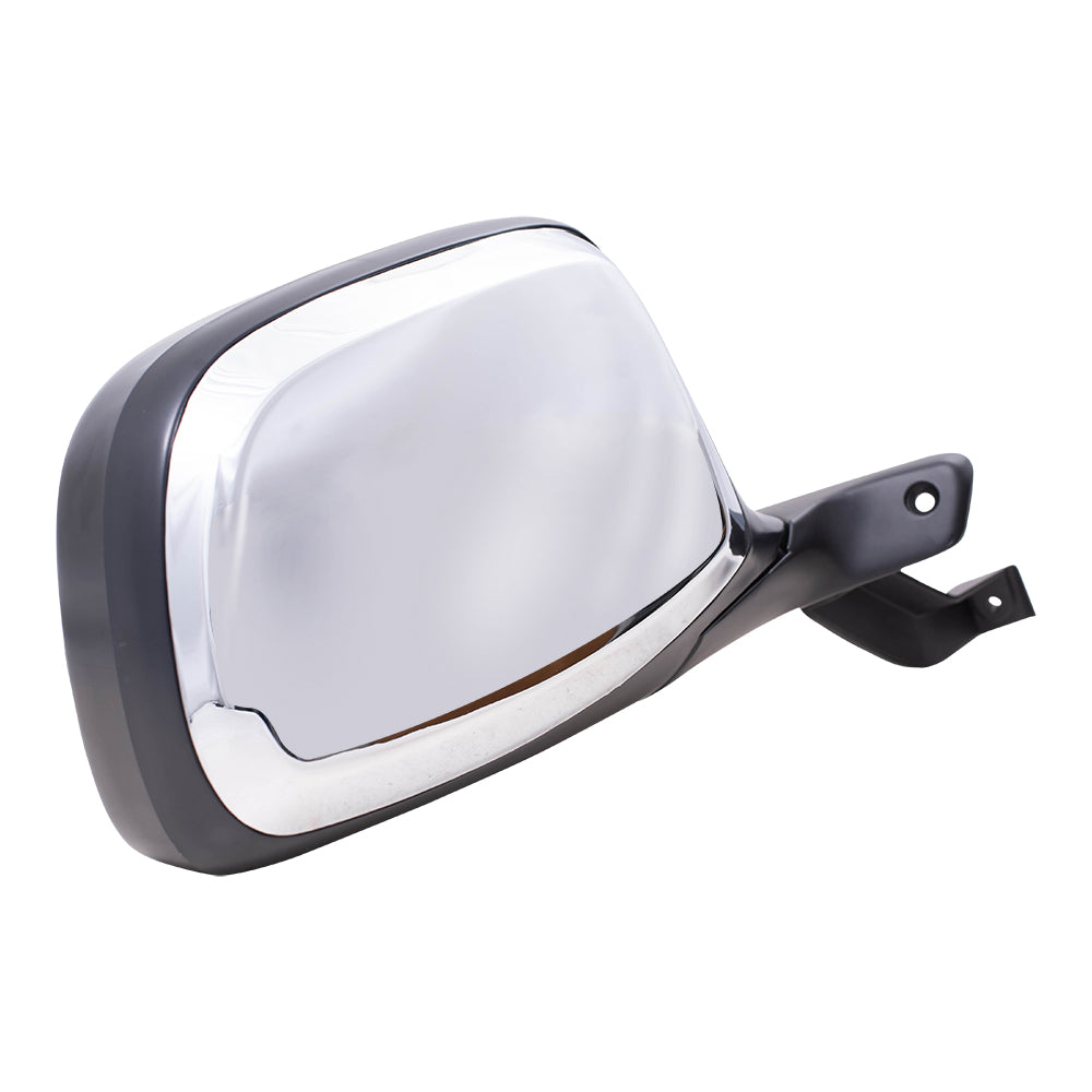 Replacement Passenger Power Side View Mirror Black & Chrome Compatible with 1992-1996 F150 Pickup Truck F7TZ17683BAB