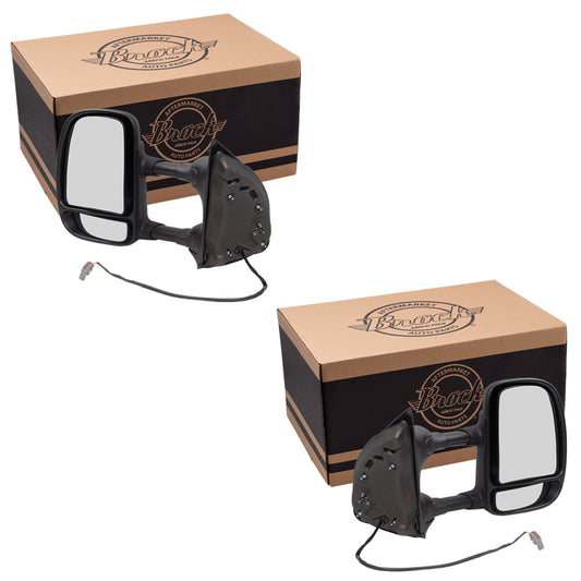 Driver and Passenger Power Telescopic Tow Side View Mirrors with Dual Arms Replacement for 1999-2007 F250 Super Duty Pickup Truck 3C3Z17683DAA 3C3Z17682 DAA