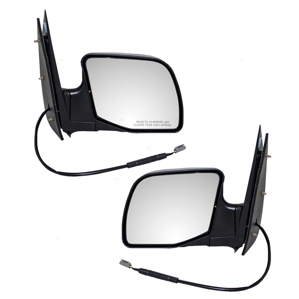 Driver and Passenger Power Side View Mirrors Paddle Type Textured Replacement for 1994-2006 E-Series Van F4UZ17683B F4UZ17682B