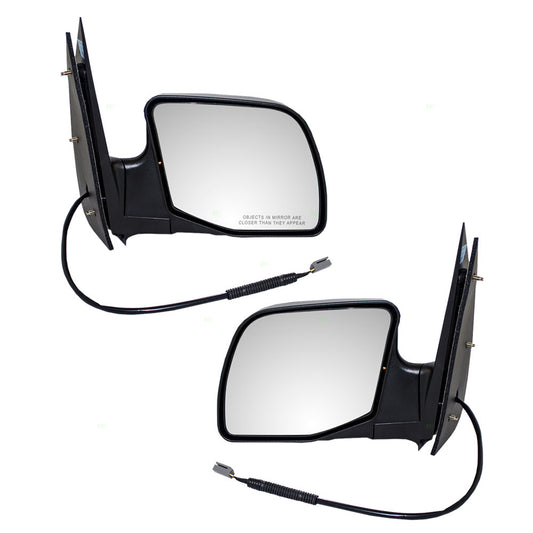 Driver and Passenger Power Side View Mirrors Paddle Type Textured Replacement for 1994-2006 E-Series Van F4UZ17683B F4UZ17682B