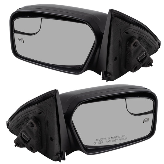 Brock Aftermarket Replacement Part Driver & Passenger  Power Mirror Paint to Match Black with Heat without Puddle Light-Blind Spot Information System Compatible with 2011-2012 Ford Fusion