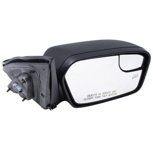 Brock Replacement Passenger Side Power Mirror Textured Black with Heat without Puddle Light or Blind Spot Information System Compatible with 2011-2012 Fusion