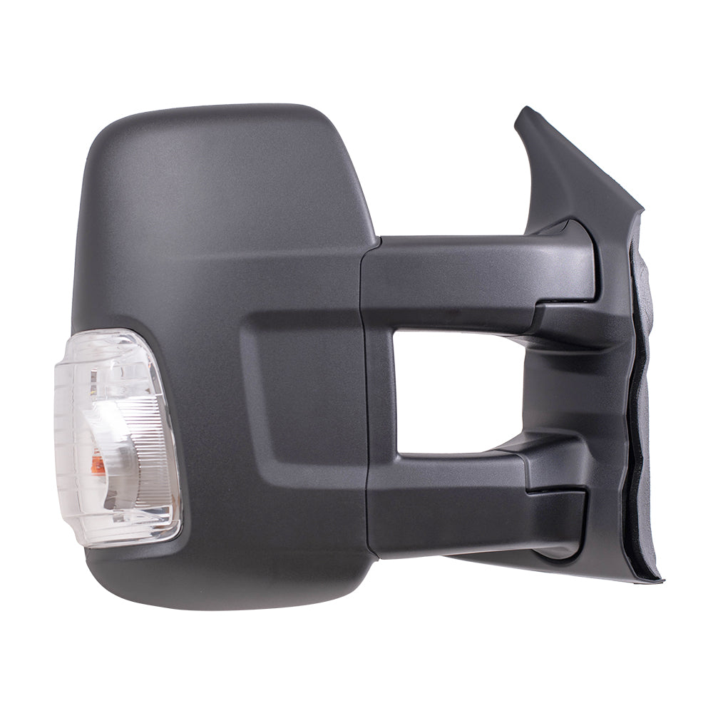 Replacement Passenger Side Mirror Heated with Signal Dual Long Arms Compatible with 2015-2019 Transit Van with Medium or High Roof