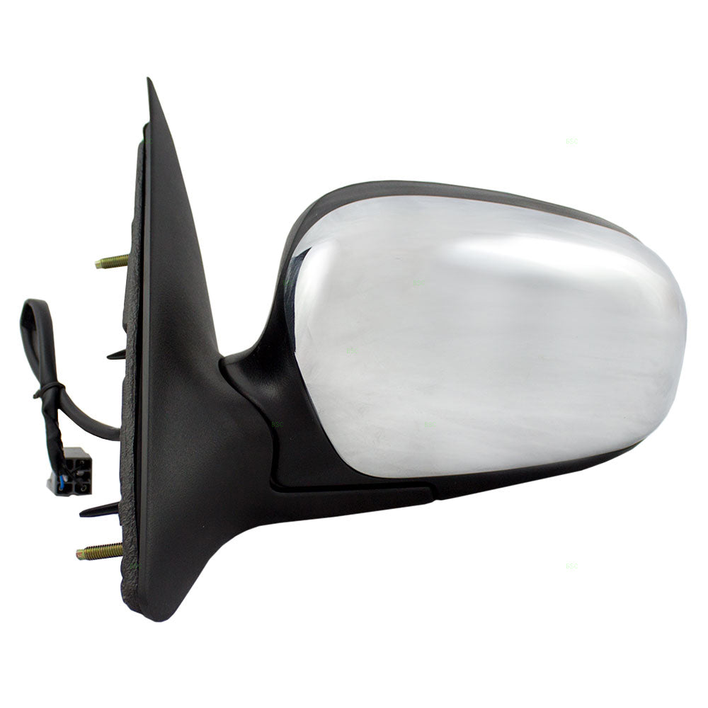 Brock Replacement Drivers Performance Upgrade Power Side View Mirror Heated with Chrome Cover Compatible with 98-08 Crown Victoria Grand Marquis 6W7Z17683BA