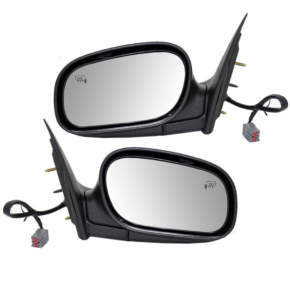 Brock Replacement Driver and Passenger Performance Upgrade Power Side View Mirrors Heated w/ Chrome Covers Compatible with 98-08 Crown Victoria Grand Marquis 6W7Z17683BA 6W7Z17682BA