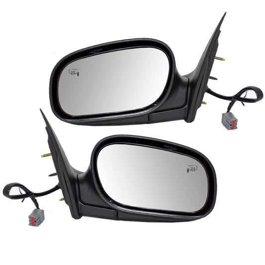 Brock Replacement Driver and Passenger Performance Upgrade Power Side View Mirrors Heated w/ Chrome Covers Compatible with 98-08 Crown Victoria Grand Marquis 6W7Z17683BA 6W7Z17682BA