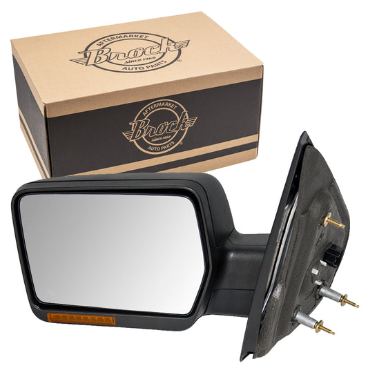 Driver Side Pedestal Type Power Mirror Textured Black for 2007-2008 F-150