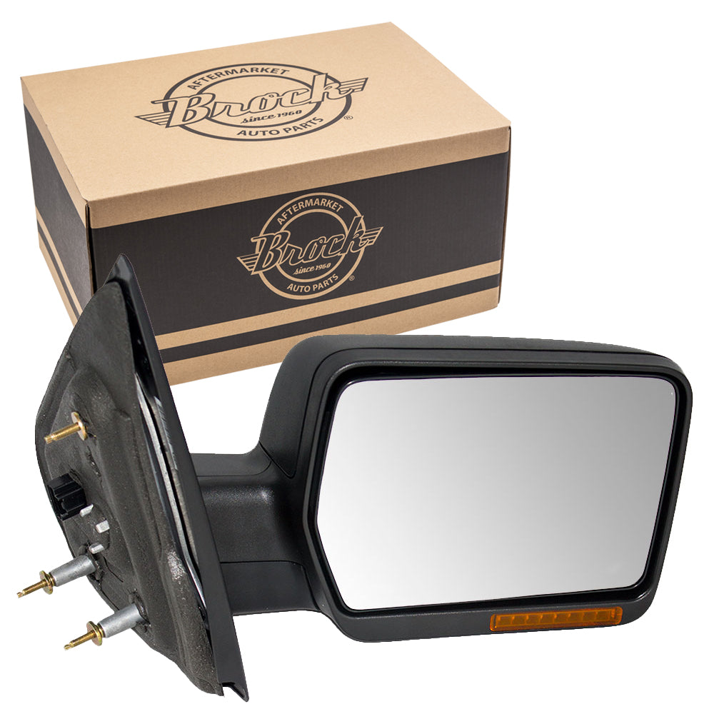 Brock Power Mirror Textured Black with Heat-Signal-Manual Folding for F-150
