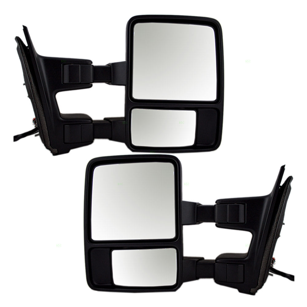 Driver and Passenger Power Tow Side Mirror Heated Signal Manual Telescopic Replacement for Ford Pickup Truck 8C3Z 17683 BC 8C3Z 17682 BC