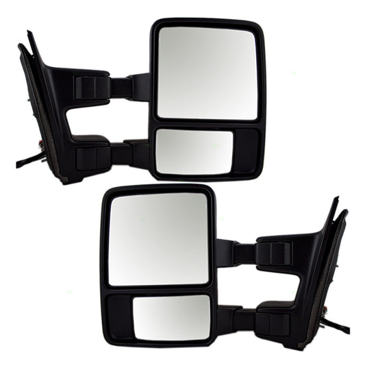 Driver and Passenger Power Tow Side Mirror Heated Signal Manual Telescopic Replacement for Ford Pickup Truck 8C3Z 17683 BC 8C3Z 17682 BC