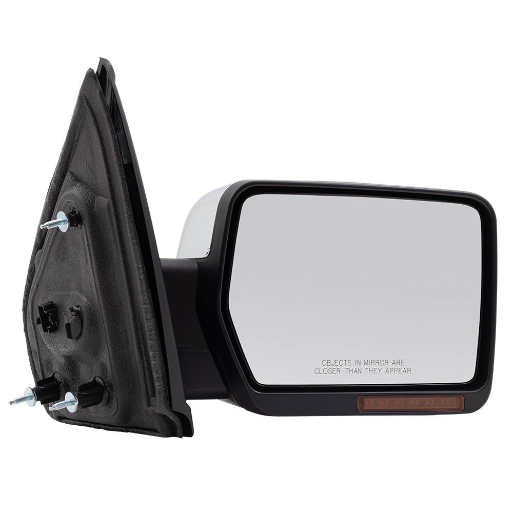 Brock Replacement Driver and Passenger Side Pedestal Type Power Mirrors with Heat, Signal, Memory, Reflector and Manual Folding without Puddle Light or Auto Dim Compatible with 2009-2014 F-150