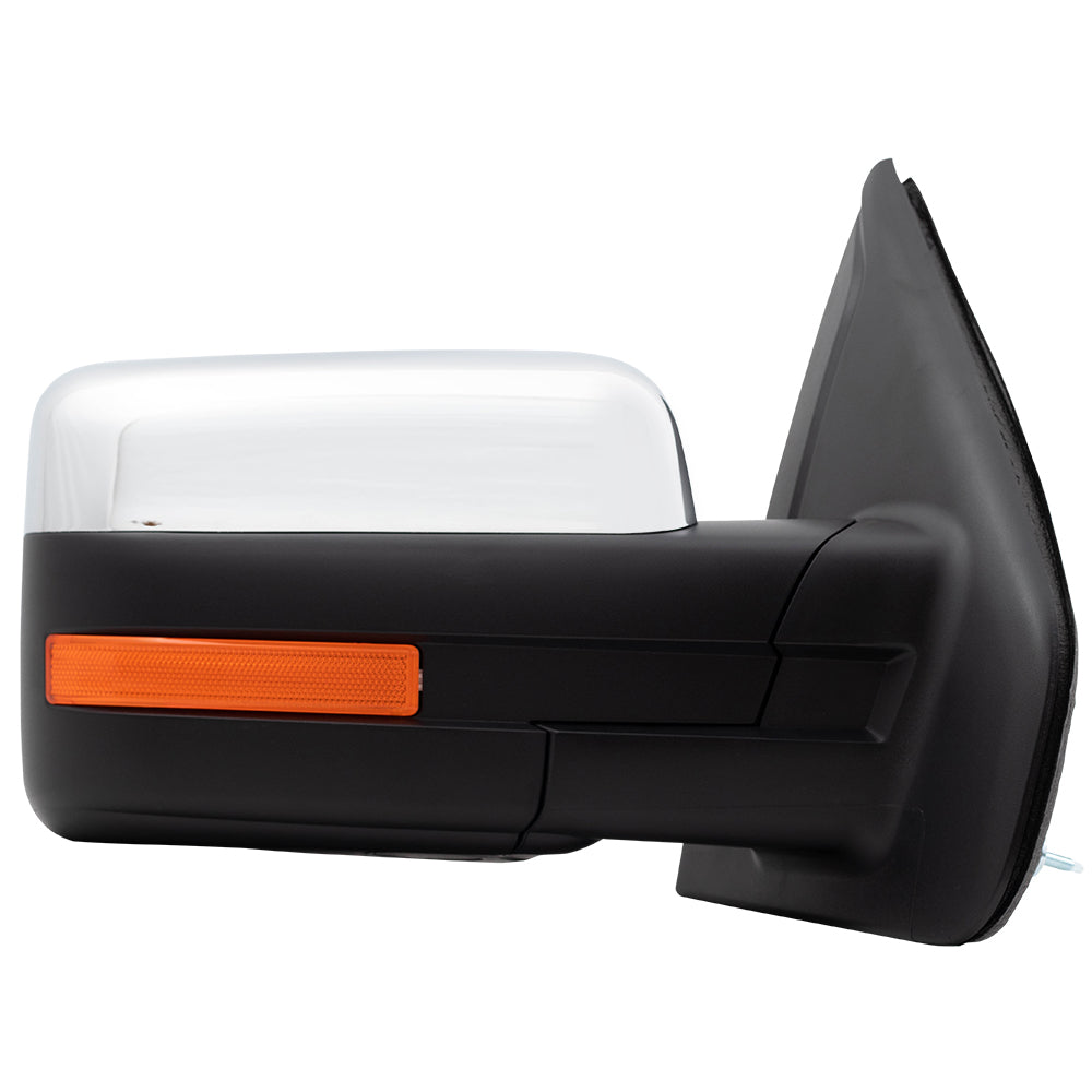 Brock Replacement Driver and Passenger Side Pedestal Type Power Mirrors with Heat, Signal, Memory, Reflector and Manual Folding without Puddle Light or Auto Dim Compatible with 2009-2014 F-150