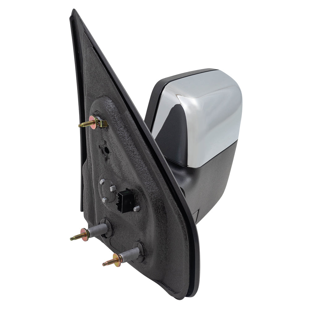 Brock Replacement Driver Side Chrome Power Mirror with Heat, Signal, Memory and Manual Folding without Puddle Light or Auto Dim Compatible with 2007-2008 F-150