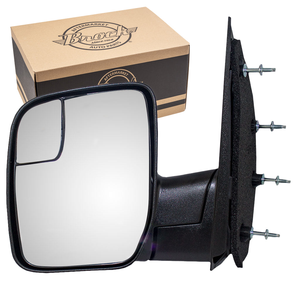 Drivers Manual Side View Mirror Sail Type with Spotter Glass Replacement for 2003-2014 E-Series Van AC2Z17683BA