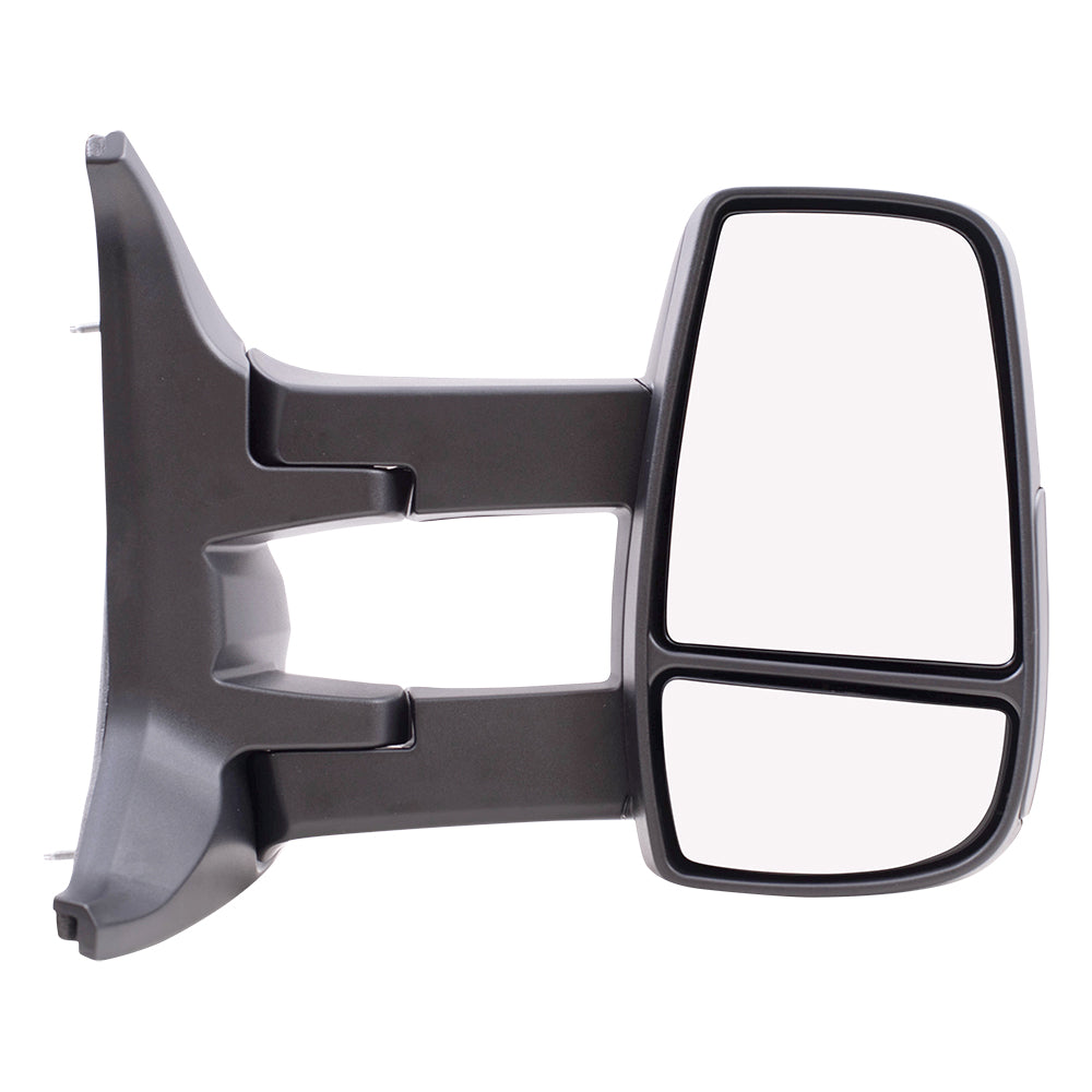 Replacement Passenger Manual Side Door Mirror with Dual Long Arms Compatible with 2015-2019 Transit Van with Medium or High Roof