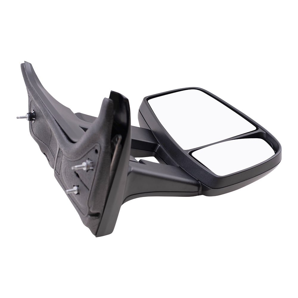 Replacement Passenger Manual Side Door Mirror with Dual Long Arms Compatible with 2015-2019 Transit Van with Medium or High Roof