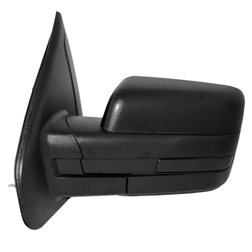 Brock Replacement Driver Side Standard Type Manual Mirror Textured Black without Spotter Glass Compatible with 2009-2010 F-150