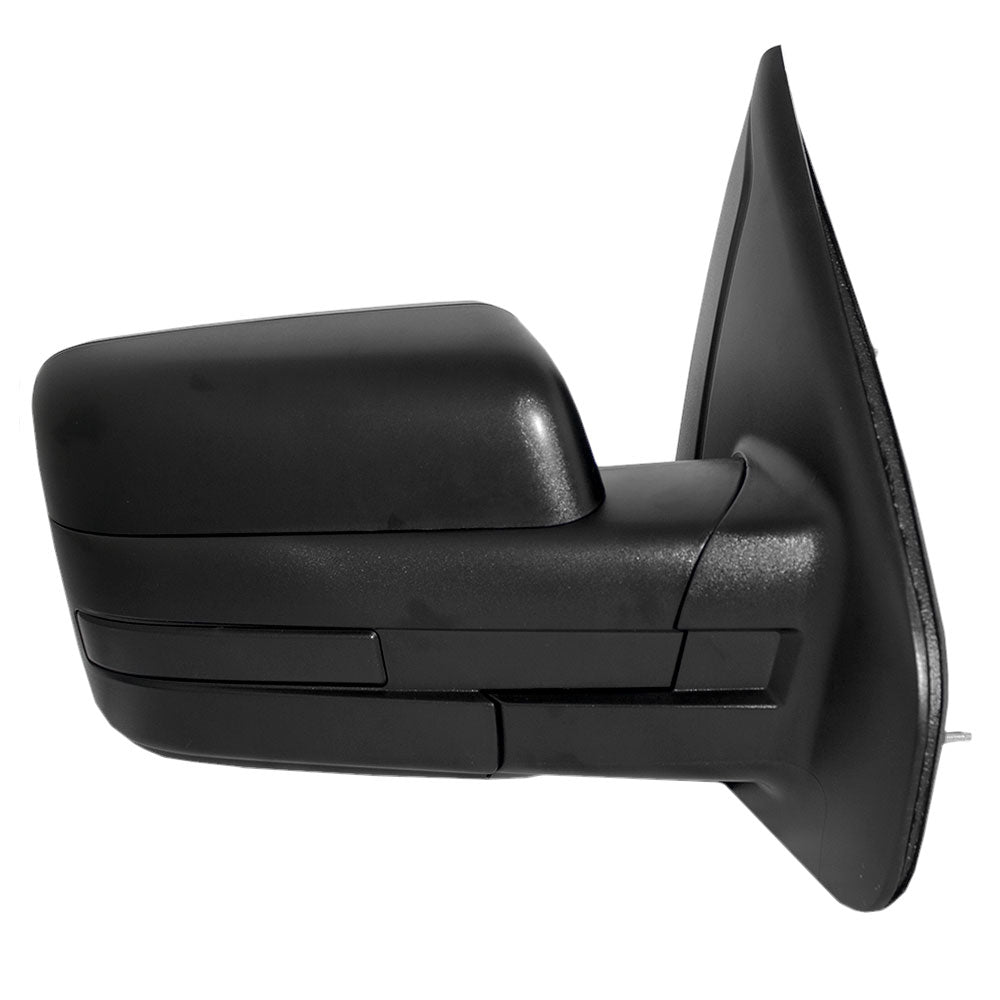 Brock Replacement Passenger Side Standard Type Manual Mirror Textured Black without Spotter Glass Compatible with 2009-2014 F-150