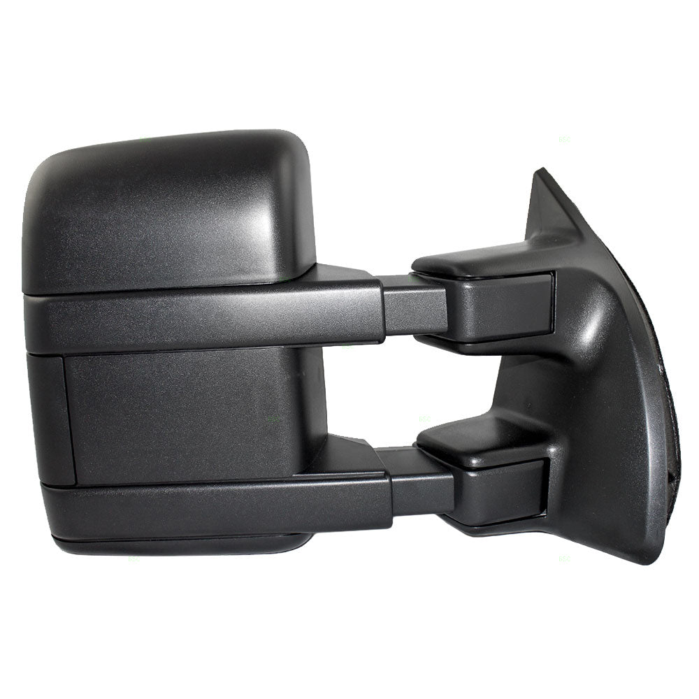 Manual Tow Mirror Textured Black with Dual Manual Telescopic Arms-Ambient Air Temperature Sensor Passenger Right for 2011-2012 Ford F-Series Super Duty