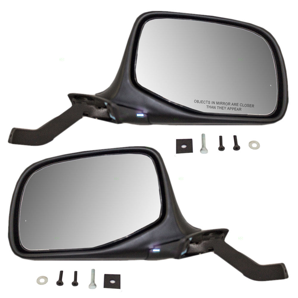 Driver and Passenger Manual Side View Paddle Type Mirrors Black & Chrome Replacement for 1992-1997 F150 F250 F350 Pickup Truck 1992-1996 Bronco