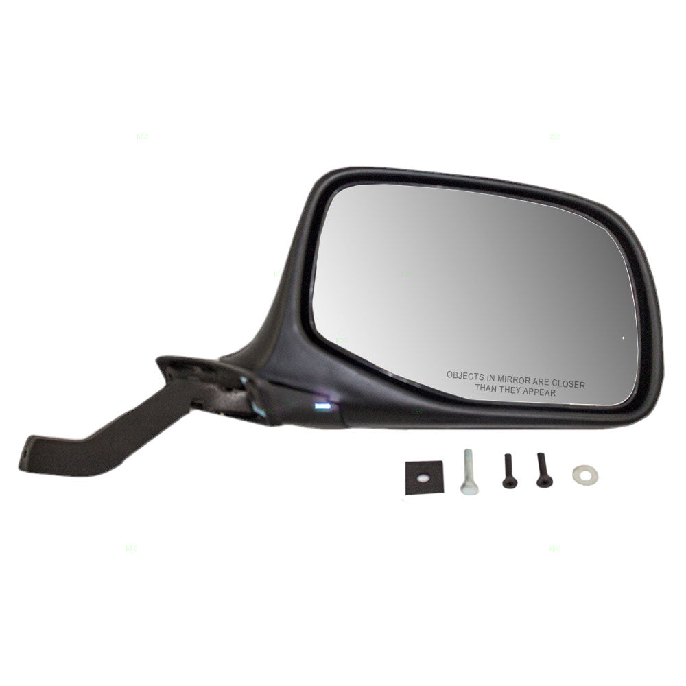 Manual Door Mirror fits Ford Pickup Bronco Passenger Black/Chrome Paddle Type