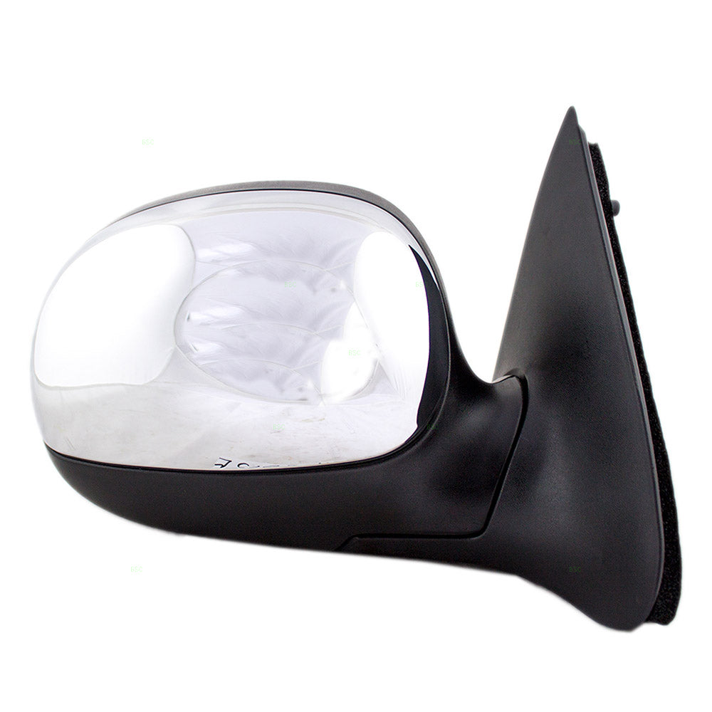 Manual Door Mirror fits 97-02 F150 F250 Pickup Passenger Contour Type Chrome