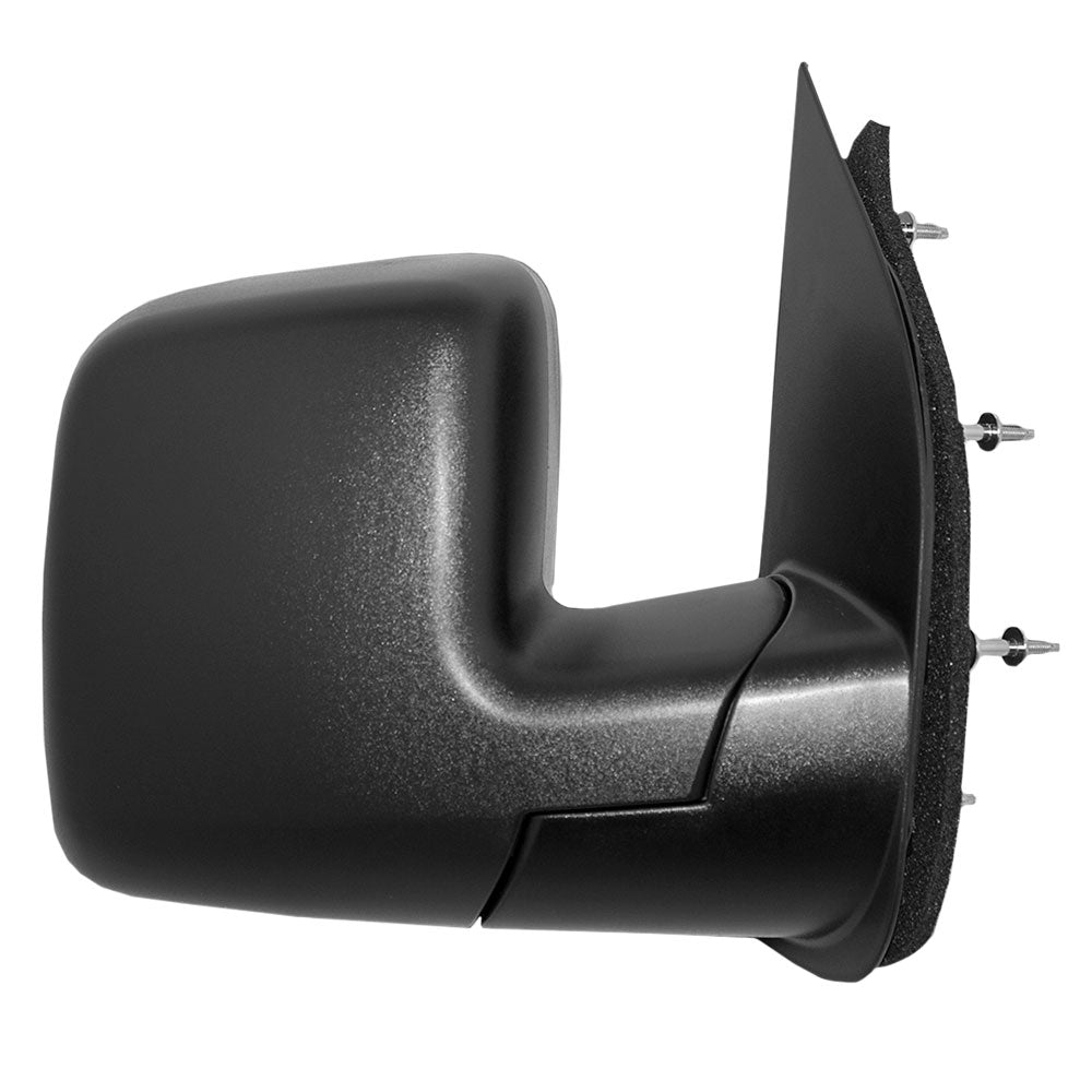 Brock Replacement Passenger Side Sail Type Manual Mirror with 4 Mounting Points Textured Black with Single Glass Compatible with 2003-2009 E-Series
