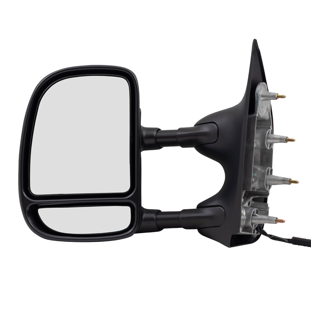 Brock Replacement Drivers Power Tow Side Mirror Telescopic Dual Arms Double Swing Compatible with 02-08 E-Series Van 7C2Z17683CA