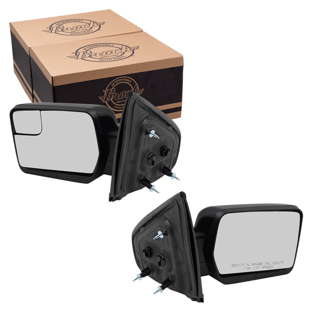 Replacement Pair of Pedestal Type Mirrors with Reflector Compatible with 2011-2014 F150 Pickup Truck