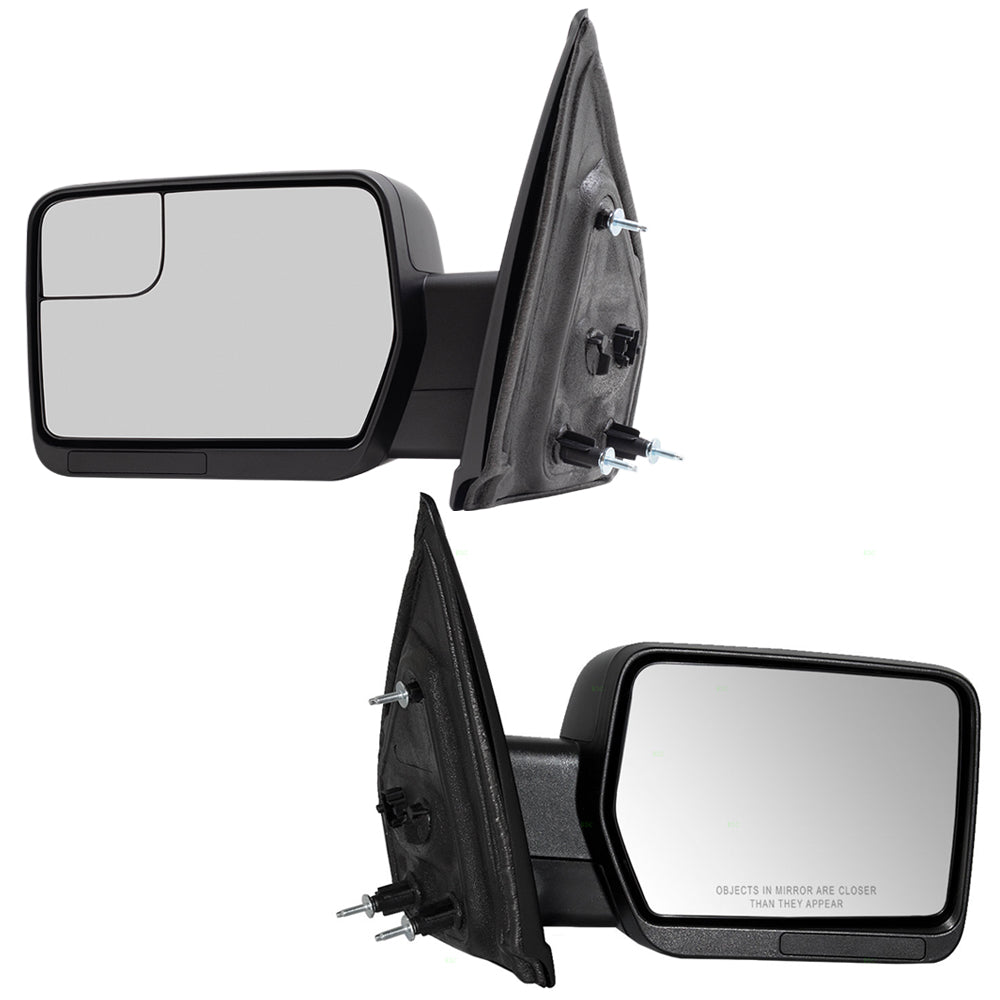 Replacement Pair of Pedestal Type Mirrors with Reflector Compatible with 2011-2014 F150 Pickup Truck