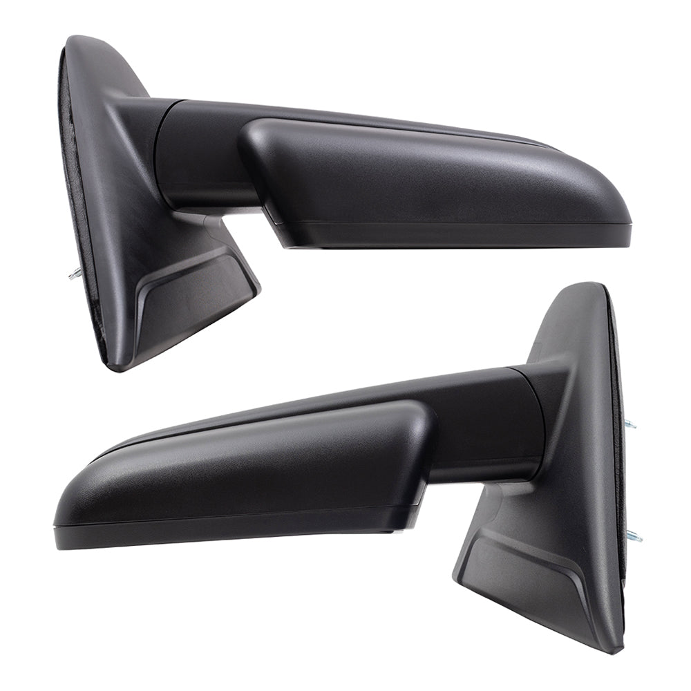 Brock Replacement Driver and Passenger Side Power Mirrors Textured Black with Manual Folding Compatible with 2009-2014 Ford F-150