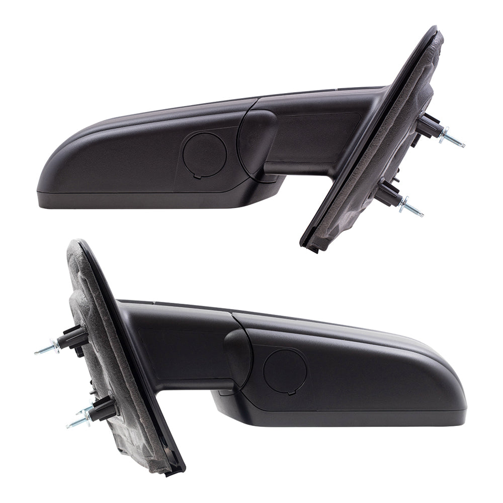 Brock Replacement Driver and Passenger Side Power Mirrors Textured Black with Manual Folding Compatible with 2009-2014 Ford F-150